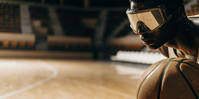 Basketball dribbling goggles improve ball control and on-court vision.