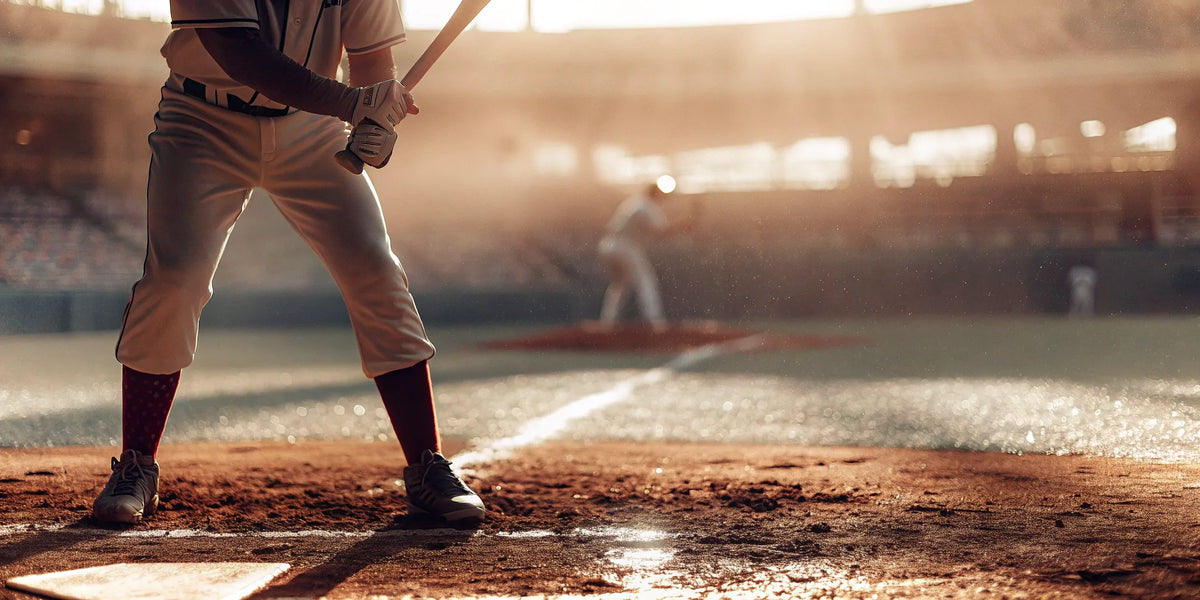 Baseball player in the batter's box using drills for better focus.