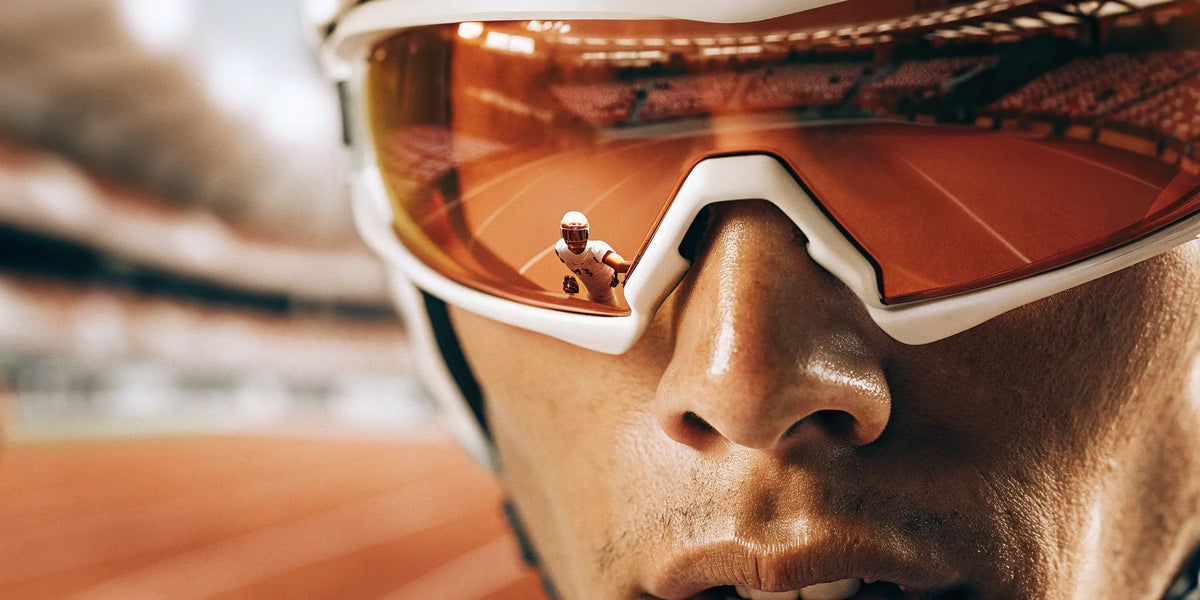 Athlete using Swivel Vision goggles for athletic vision training.