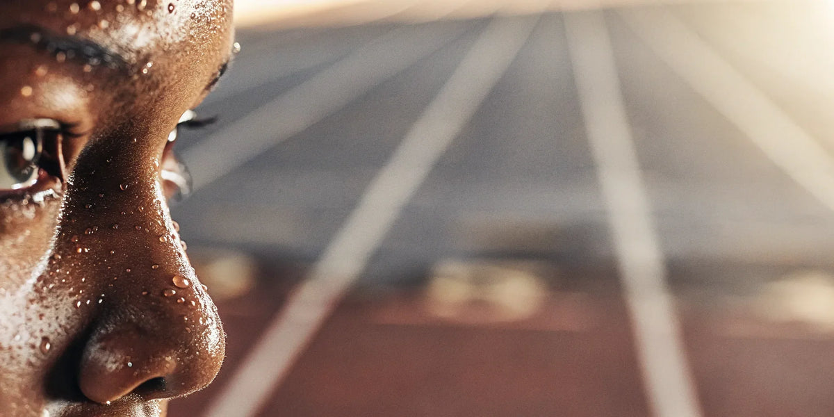Athlete focused on improving reaction time with training equipment.