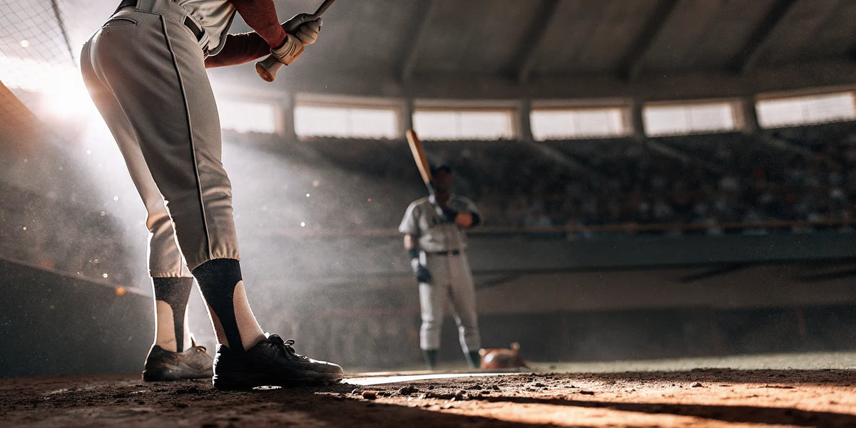 A baseball batter using mental techniques to increase focus when batting.