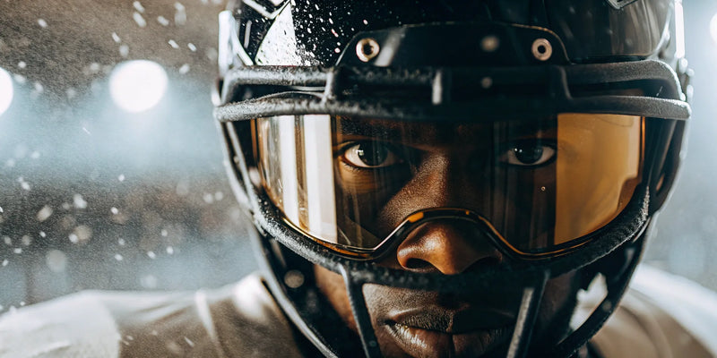 Athlete in a helmet using sports performance training goggles for a competitive edge.